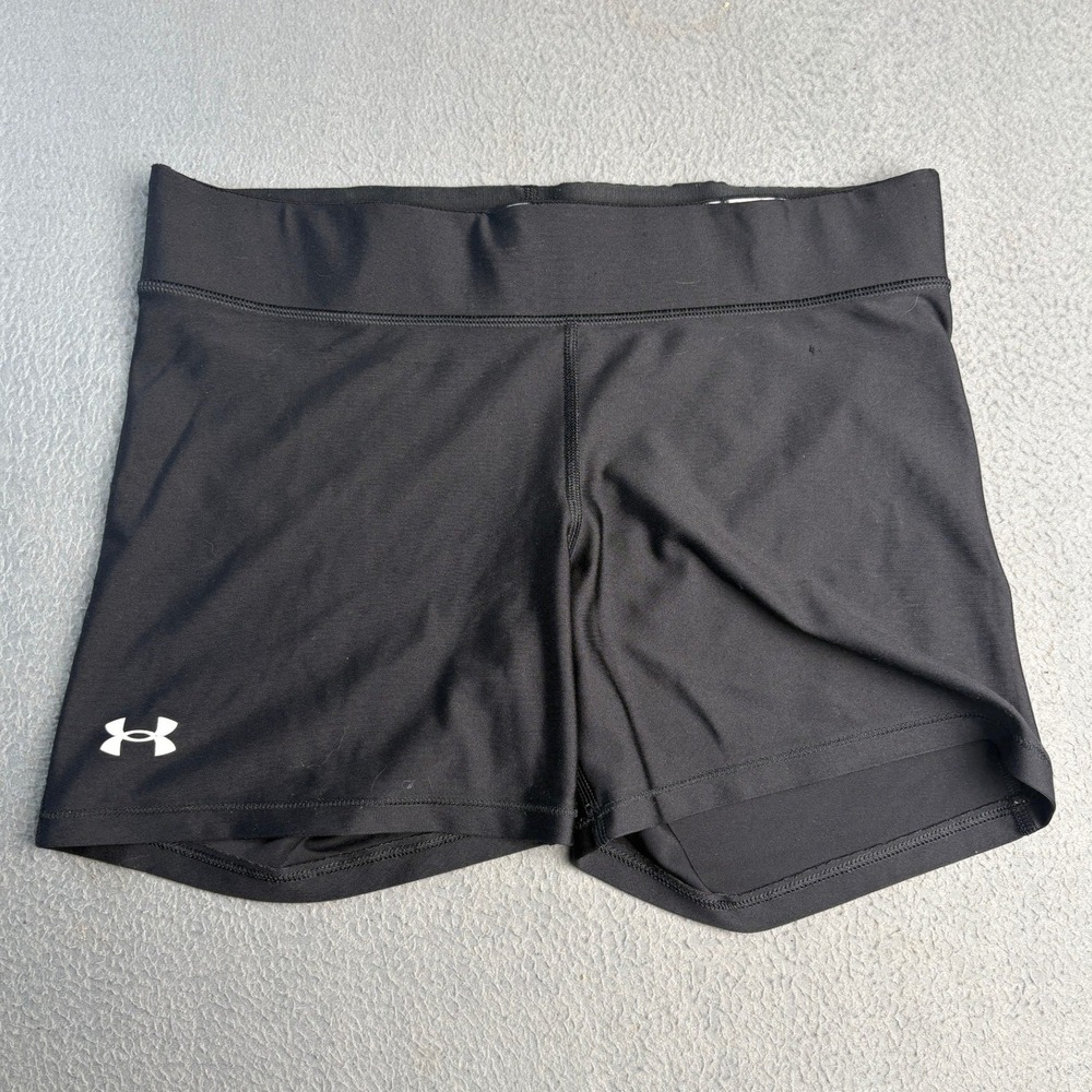 Under Armour Womens Black Compression Shorts HeatGear Athletic Spandex S